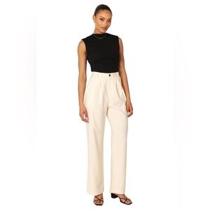 Petal & Pup Noelle High Waist Straight Leg Pants Cream size 8